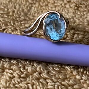 925 DK blue topaz ring